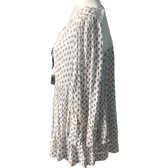 French Connection Ava Tile Gypsy Boho Top Size Large - Picture 3 of 15